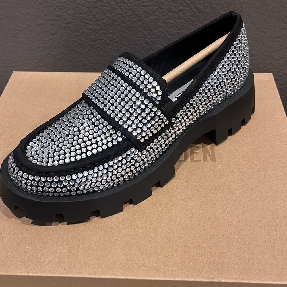 New Steve Madden sparkle  eclipse rhinestone loafer slip on shoe